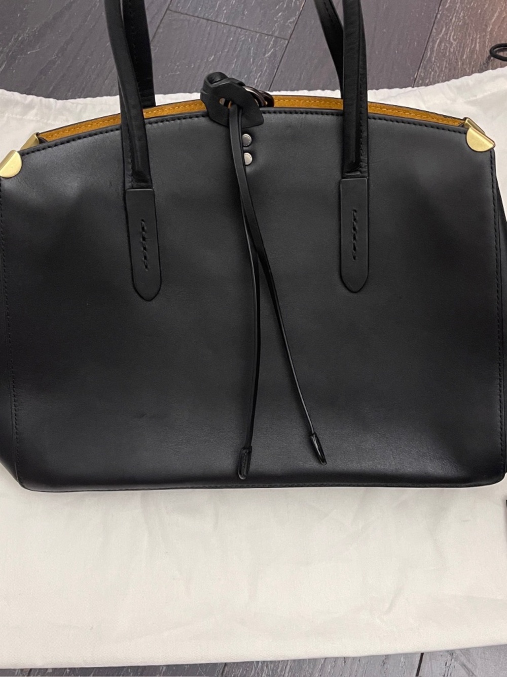 Coach Cooper Carryall 22821 Black Leather Satchel Tote Crossbody No Strap w/tag - Picture 9 of 16